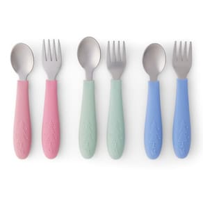 Talheres infantis Elk and Friends com alça de silicone inoxidável
