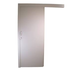 Kit Porta de Madeira de Correr Completa 213x90cm Batente 16cm Cinza TX