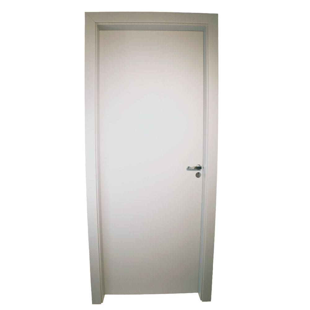 Kit Porta de Madeira Completa 213x74cm Batente 16cm Lado Direito Cinza TX