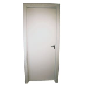 Kit Porta de Madeira Completa 213x94cm Batente 12cm Lado Esquerda Cinza TX