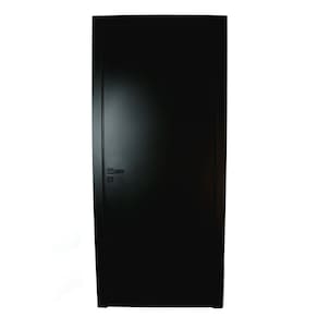 Kit Porta de Madeira Completa 213x94cm Batente 16cm Lado Esquerda Preto Tx