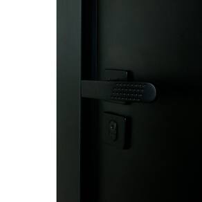 Kit Porta de Madeira Completa 213x64cm Batente 12cm Lado Esquerda Preto