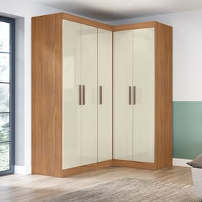 Guarda-roupa Modulado de Canto 5 Portas Paris Cinamomo/Off White