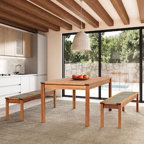 Banco em Madeira 180x37cm Linha Traço Stain Jatobá/Verde Oliva