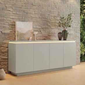 Buffet 4 Portas com Led 183,5 Cm Lux 100% Mdf Off White