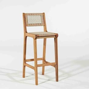 Banqueta 106cm X 75cm X 46cm Linha Traço Stain Jatobá/Corda Areia