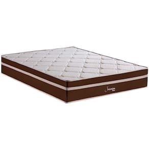 Colchão Casal Espuma com Molas 138cm X188cm X 30cm Bege/Marrom