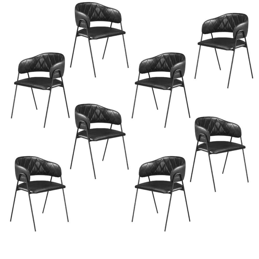 Conjunto 8 Cadeiras para Sala de Jantar Preto