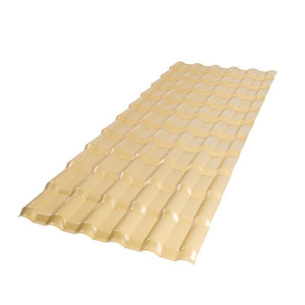 Kit 20 Telhas Colonial Pvc 2,42x0,88 6 Ondas Afort Marfim