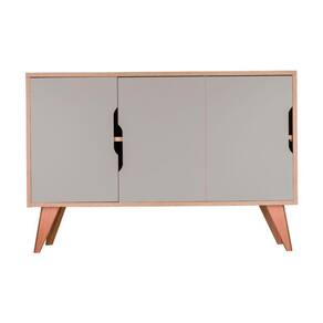 Aparador Buffet com 3 Portas Murano Carvalho e Verde Menta