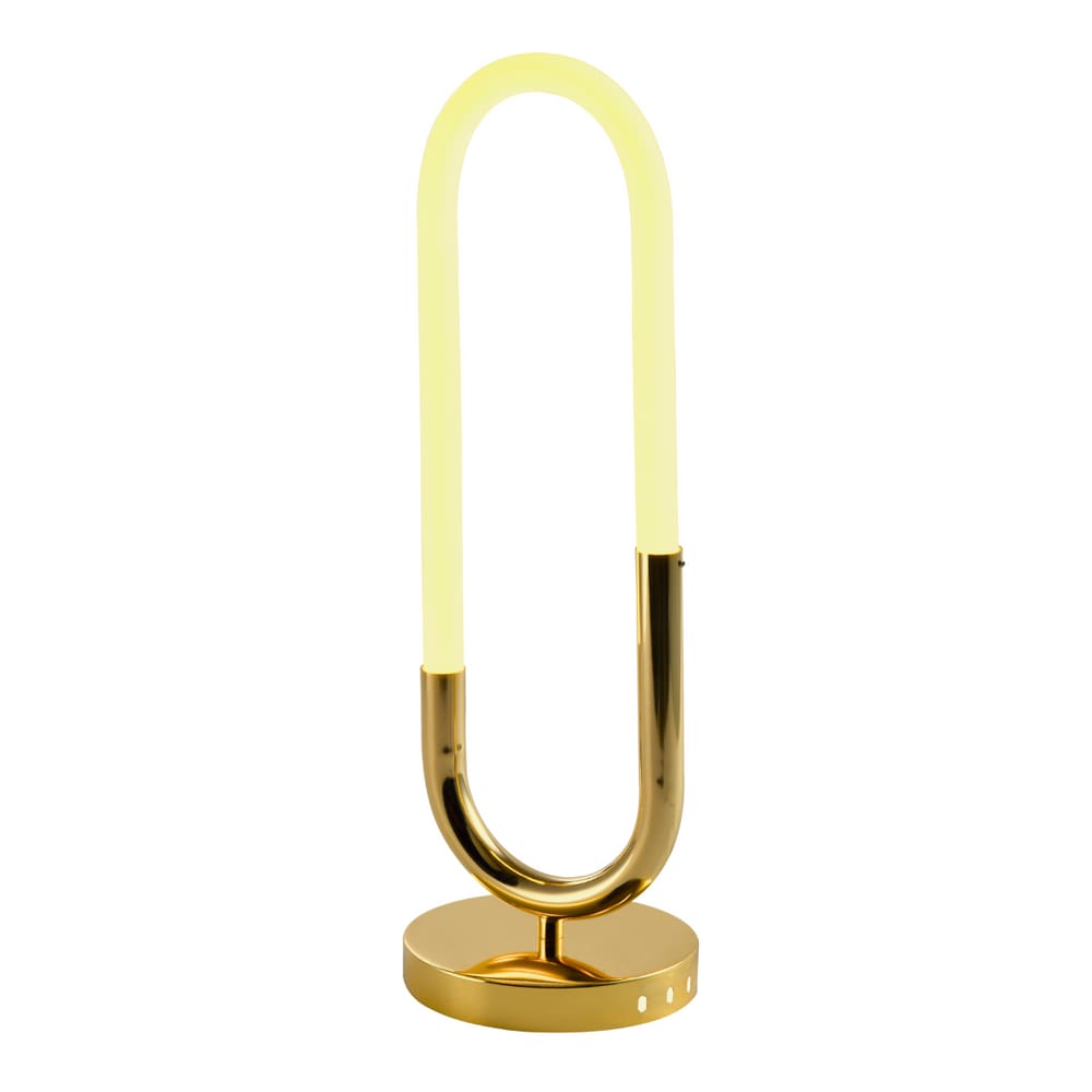 abajur de led moderno tipo lua dourado