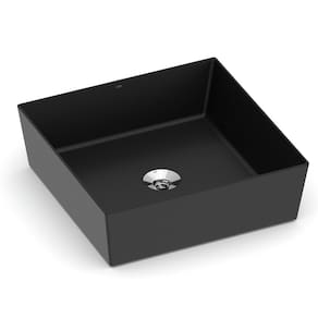 Cuba de Apoio Quadrada com Mesa 380x380 Design 2d Matte Black