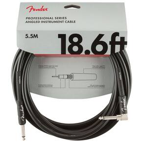 Cabo para Instrumento Fender Prof Ang 18,6ft 5,5m Preto