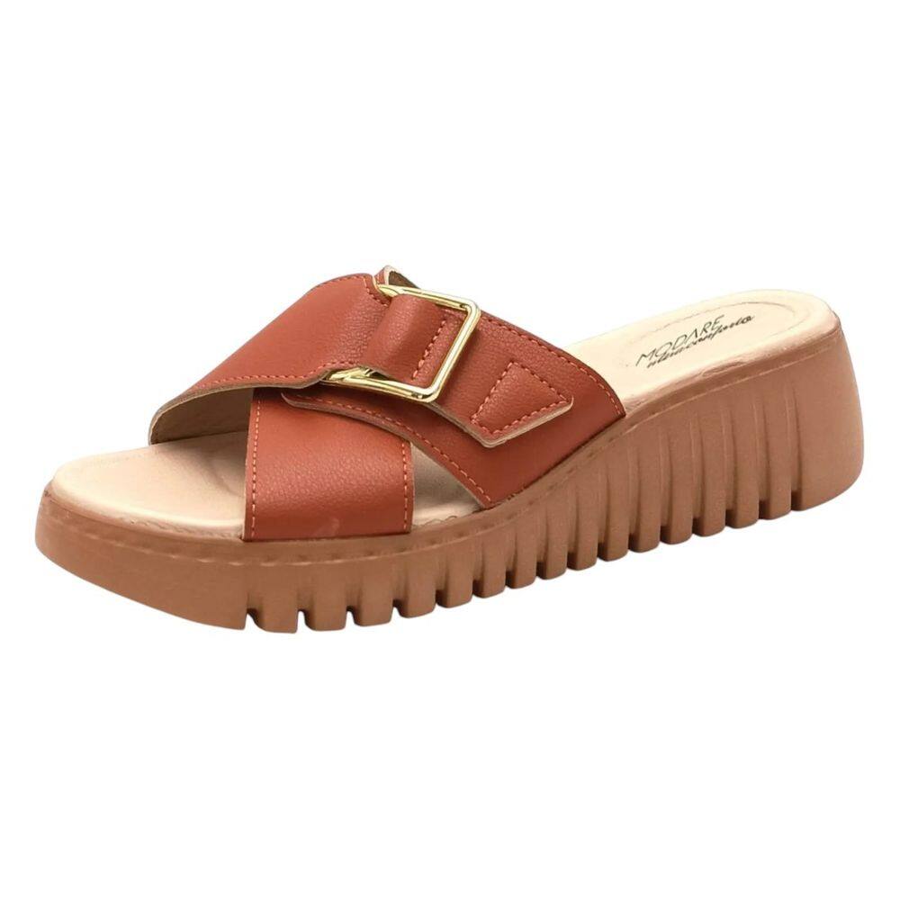 Tamanco Feminino Anabela Média Ultra Conforto Casual Modare