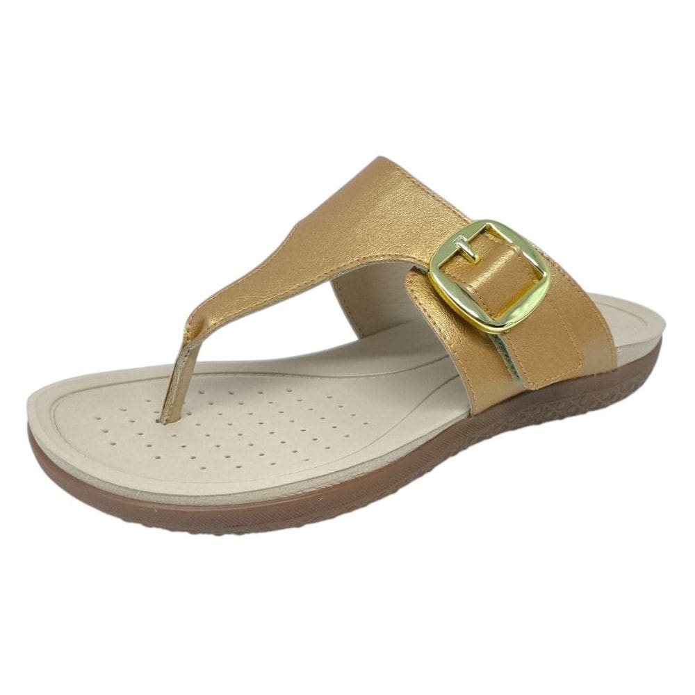 Chinelo Rasteiro Feminino Ultra Conforto Metalizado Modare