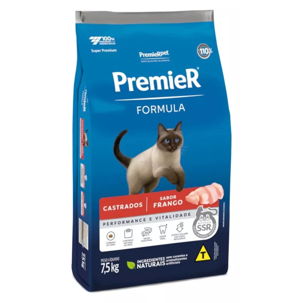 Premier Formula Gatos Castrados Frango 7,5 Kg