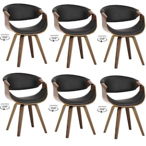 Kit com 6 Cadeiras Nicole Giratória para Sala de Jantar Preto