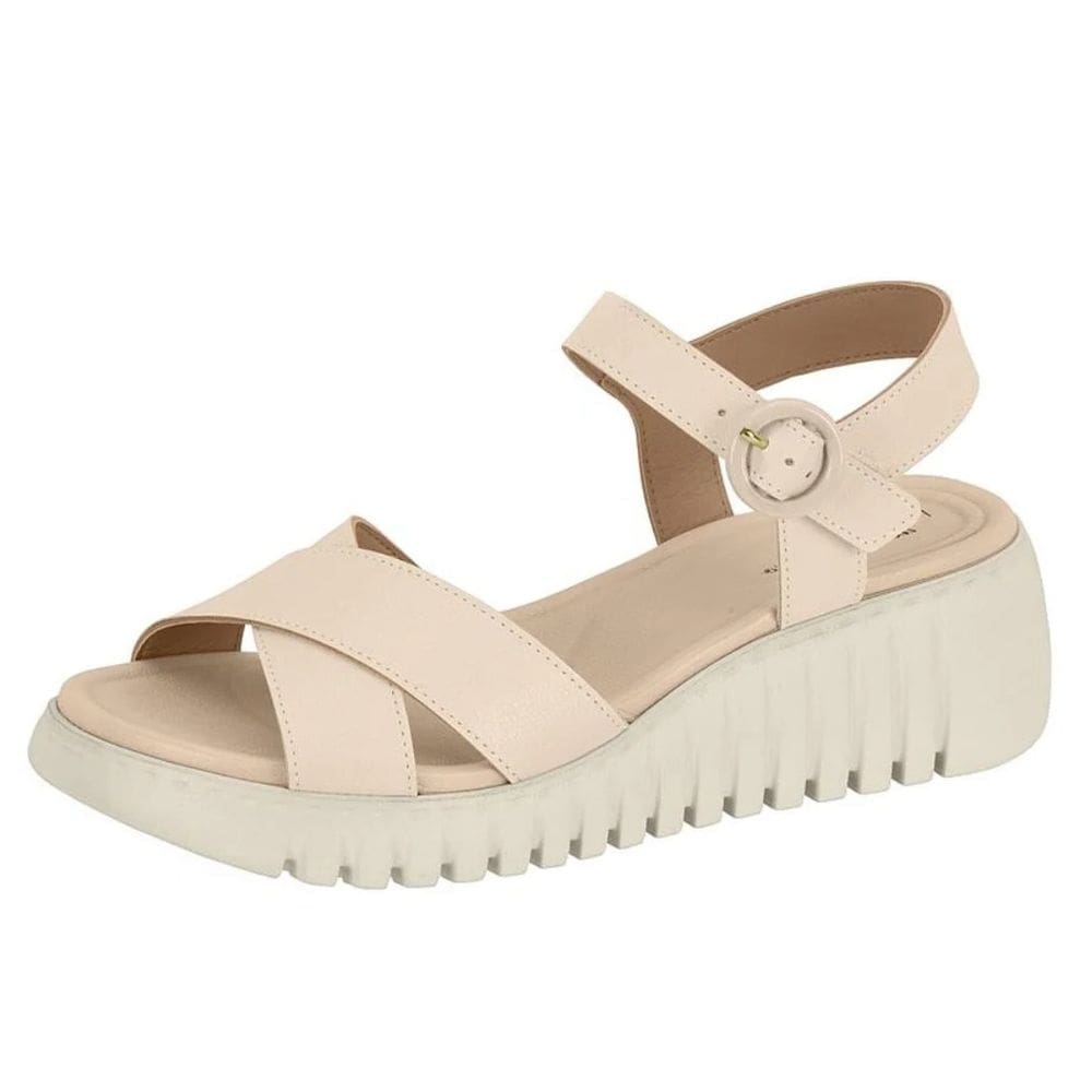 Sandália Feminina Anabela Média Conforto Moderna Modare