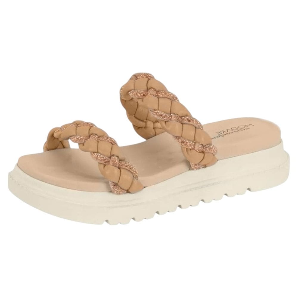 Chinelo Flat Feminino Papete Conforto Brilho Estilo Modare