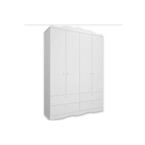 Guarda Roupa Infantil Encanto c/ 4 Portas e 4 Gavetas Branco - Permóbili Baby