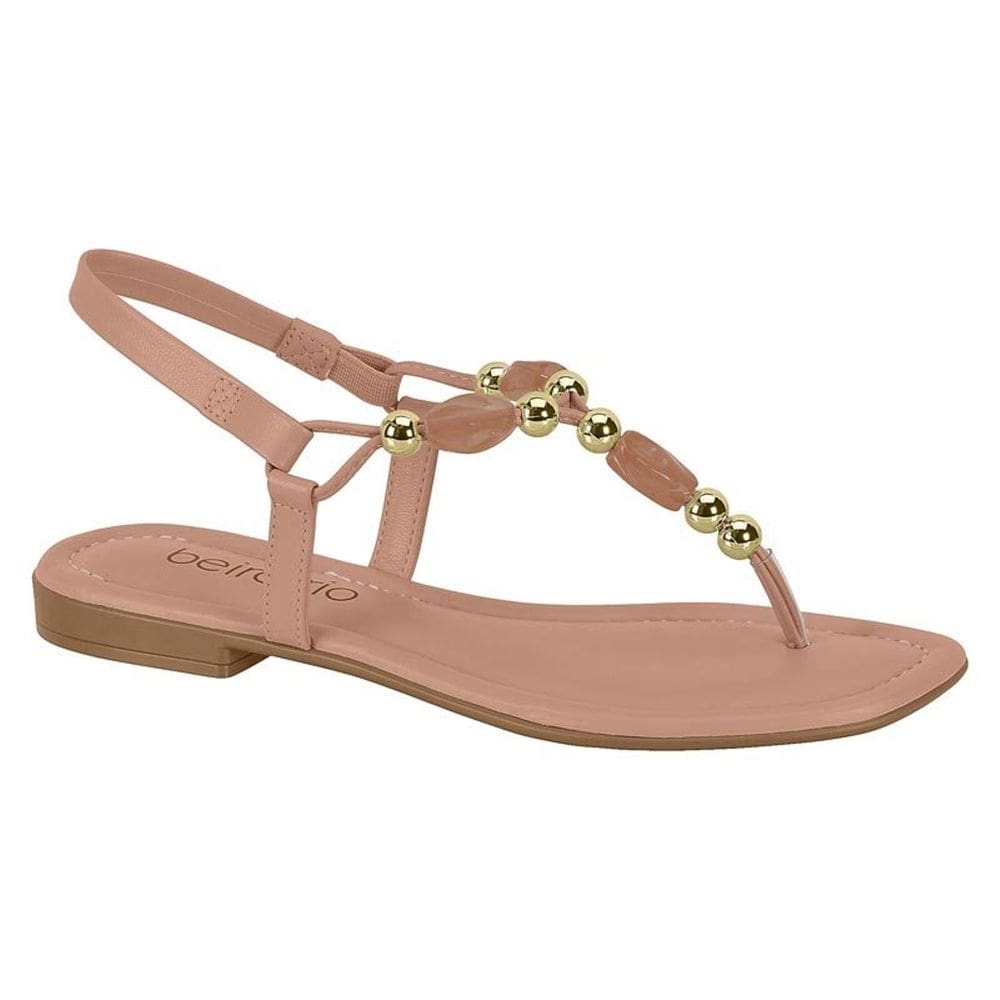 Sandalia Rasteira Dedo Feminina Casual Com Pedraria Beira Rio 8431.209