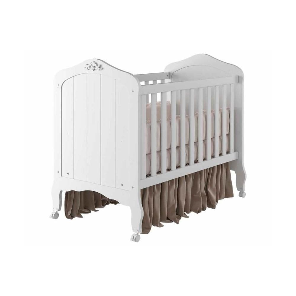 Berço / Mini Cama Infantil Harmonia 2 em 1 Branco - Permóbili Baby