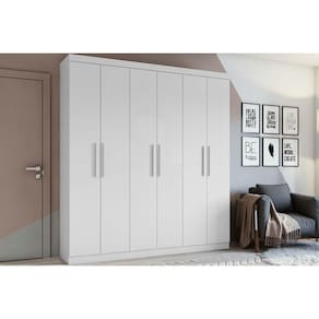 Guarda Roupa Casal 6 Portas e 3 Gavetas Jazz Branco - Lopas
