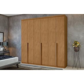 Guarda Roupa Casal 6 Portas e 4 Gavetas Alonzo New Amêndoa - Lopas