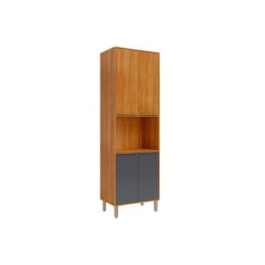 Paneleiro de Cozinha Divina c/ 4 Portas e 1 Nicho p/ Forno 70 cm Cinamomo/Titanium - MGM