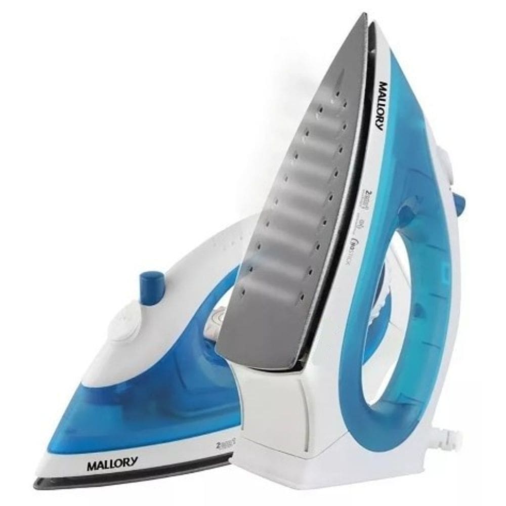 Ferro de Passar A Vapor 1400W Mallory Antiaderente Azul 220v