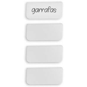 Kit 40 Placas Identificadoras 5,5x2,5cm para Caixa Organizadora Etiqueta Encaixe Branca Ou