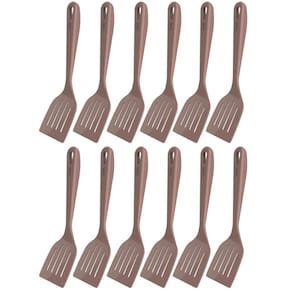 Kit 12 Espátulas Culinárias de Nylon 31,5cm Reta Kitch Crippa Amêndoa Restaurante