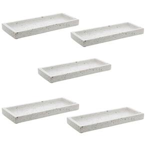 Conjunto 5 Bandejas de Mármore Terrazzo Lyor Retangular 25x1
