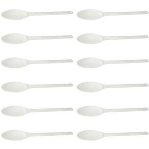 12 Colheres para Cozinha Industrial 59cm Plásticas Brancas Mexer Alimentos Restaurantes