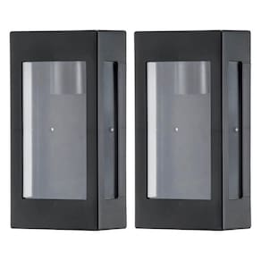 Kit 2 Arandelas Externas Prime Pretas Luminárias de Parede Bivolt Jardim Fachada Dital