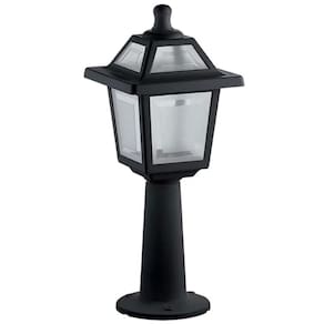Luminária De Chão Poste Balizador Colonial De Jardim Preto 45x18cm Externo Ravena
