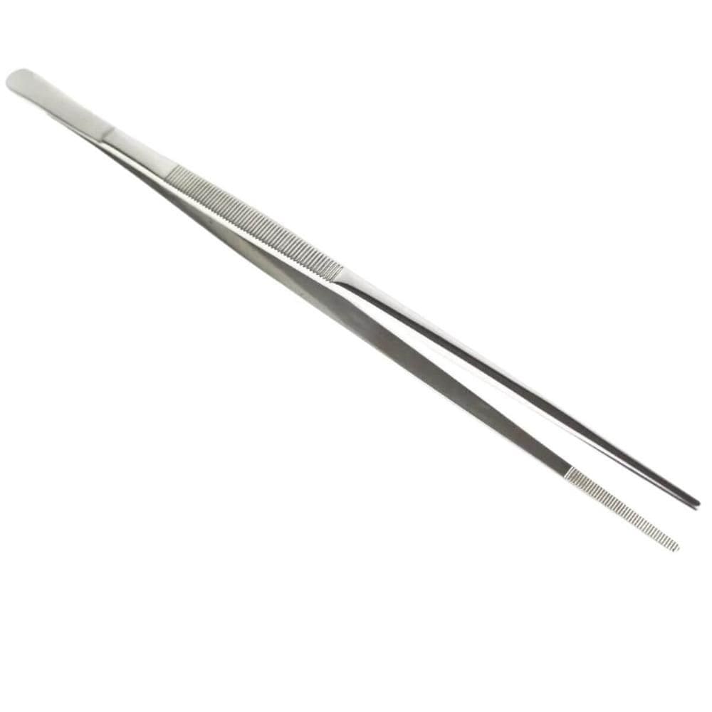 Kit 6 Pinças Culinárias 30cm Inox Lyor Com Serrilha Reta Pegador Alimentos Cozinha Profissional