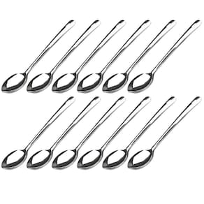 12 Colheres Arroz Inox Grandes Lisas 35cm Restaurantes Profissionais Brinox Suprema