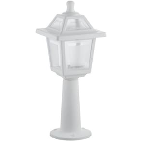 Luminária De Chão 18x45cm Poste Balizador Branco Colonial Jardim Muro Dital