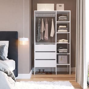 Closet com 3 Gavetas 5 Prateleiras 181x100cm DB001 Branco