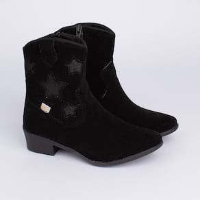 Bota Infantil Kidy Folk Boho Estrelas Preto