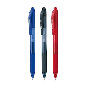 Kit 03 Canetas Gel EnerGel-X 0.7mm Retrátil Azul, Preto, Vermelho - PENTEL