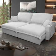 Sofá Retrátil Reclinável Nairobi 2,18m Cinza Bouclê - King House