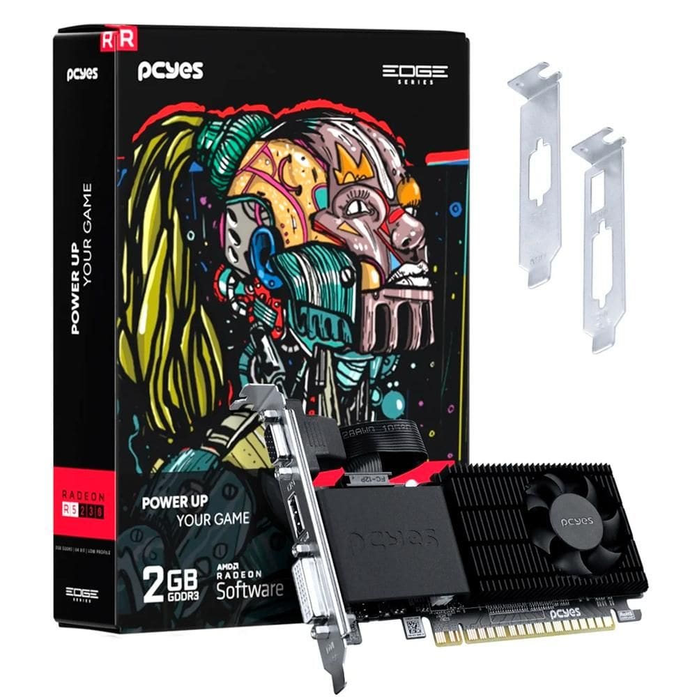 Placa de Video Pcyes Radeon R5 230, 2GB, GDDR3, 64-bit, PPER230DR3LPBR