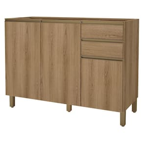 Balcão de Cozinha Dinamarca 120cm 3 Portas e 2 Gavetas sem Tampo - Indékes