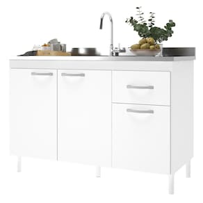 Balcão de Cozinha Pop 120cm 3 Portas e 1 Gaveta sem Tampo - Indékes