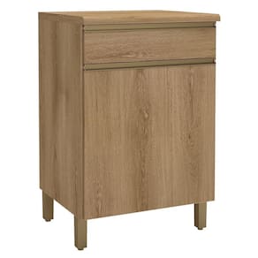 Balcão de Cozinha Dinamarca 60,7cm 1 Porta e 1 Gaveta com Tampo MDP - Indékes