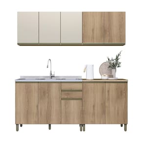 Cozinha Modulada Dinamarca 4 Peças com Balcão 120cm sem Tampo - Indékes