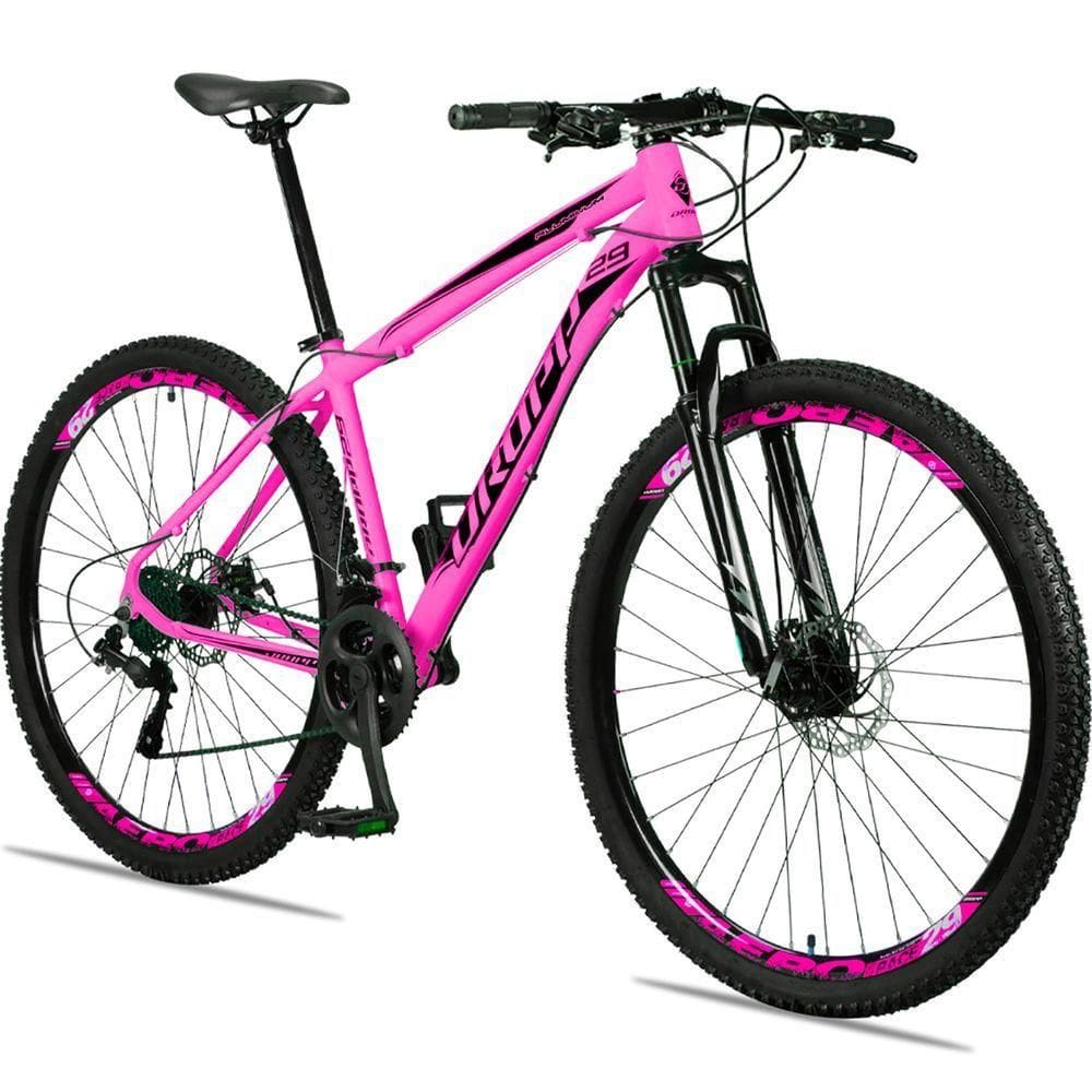 Bicicleta Aro 29 Dropp Alumínio 21 Vel Marchas Freios A Disco Aluminum - Rosa+preto - 15 Rosa+preto