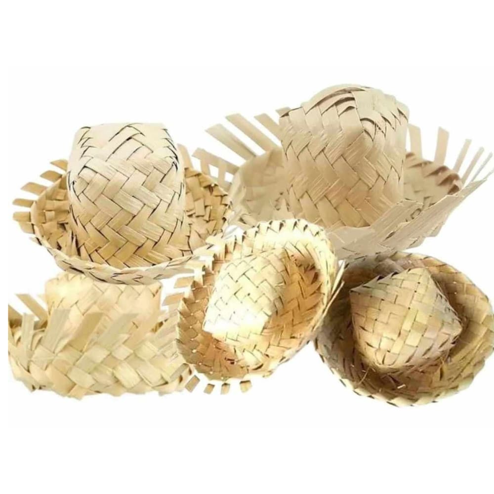 Mini Chapéu de Palha para Decoração de Festa Junina Enfeite Acessório Pacote Decorativo Festa São João Arraiá Caipira Ro